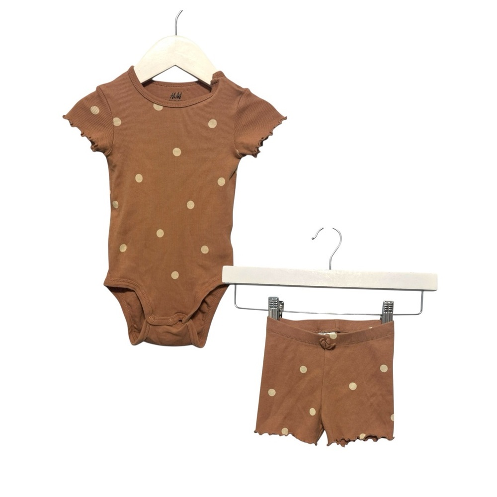 ⭐️ 5/$30 H&M Kids Organic Cotton Ribbed Matching Set size 9-12 Months